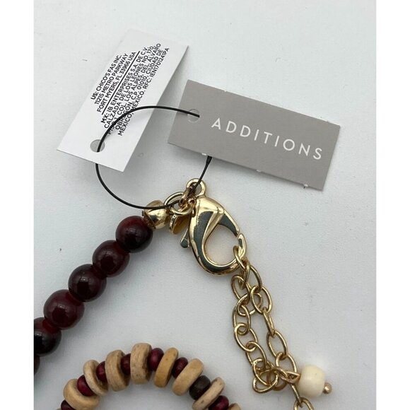 Chicos Multi-Strand Wooden Beaded Bib Necklace Pagi Cherry Style NWT - Picture 5 of 5